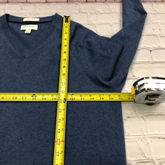 John W. Nordstrom Men 100% Cashmere Sweater Top Size Medium Blue B197 -8 - Picture 8 of 12